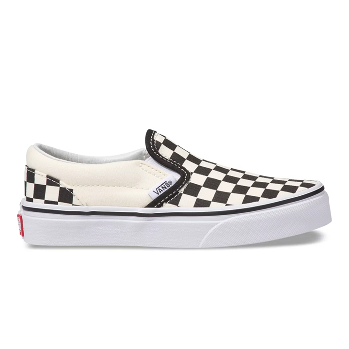 Vans Youth Classic Slip On Checkerboard Shoe - Black / White