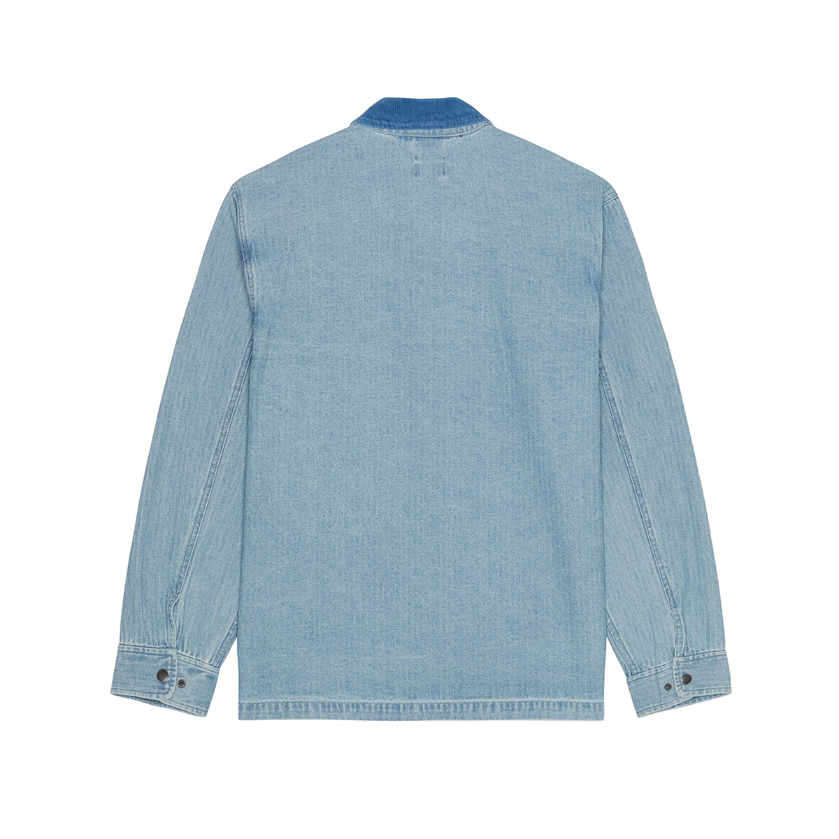 Brixton Herringbone Lightweight Chore Coat - Light Wash Denim Herringbone