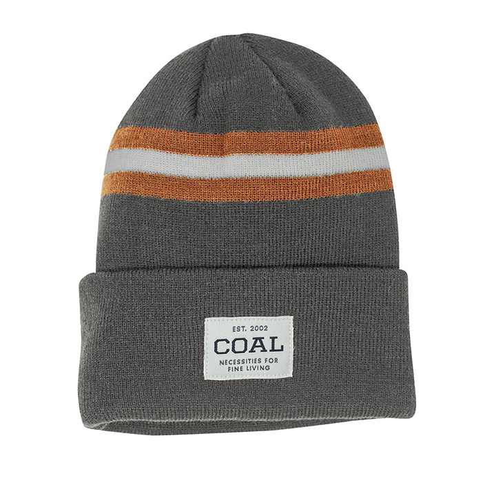 Coal Uniform Stripe Beanie - Charcoal/Orange