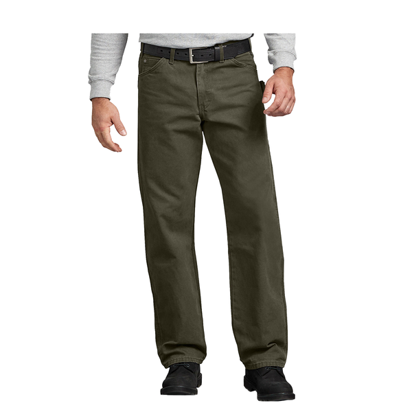 Dickies Relaxed Fit Sanded Duck Carpenter Pants - Rinsed Moss