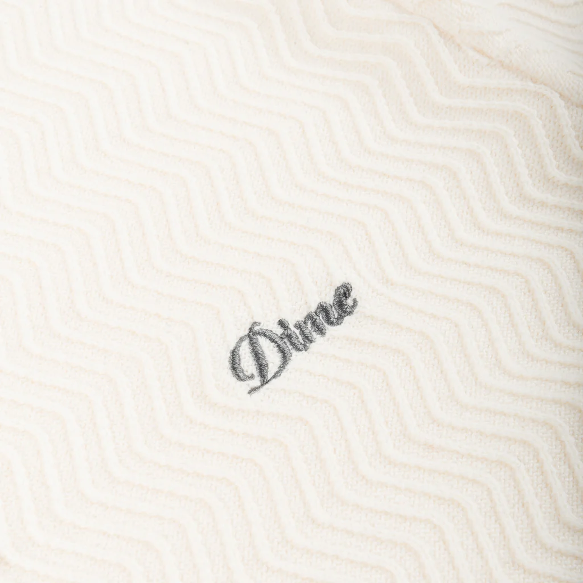 Dime Wave Cable Knit Polo - Cream