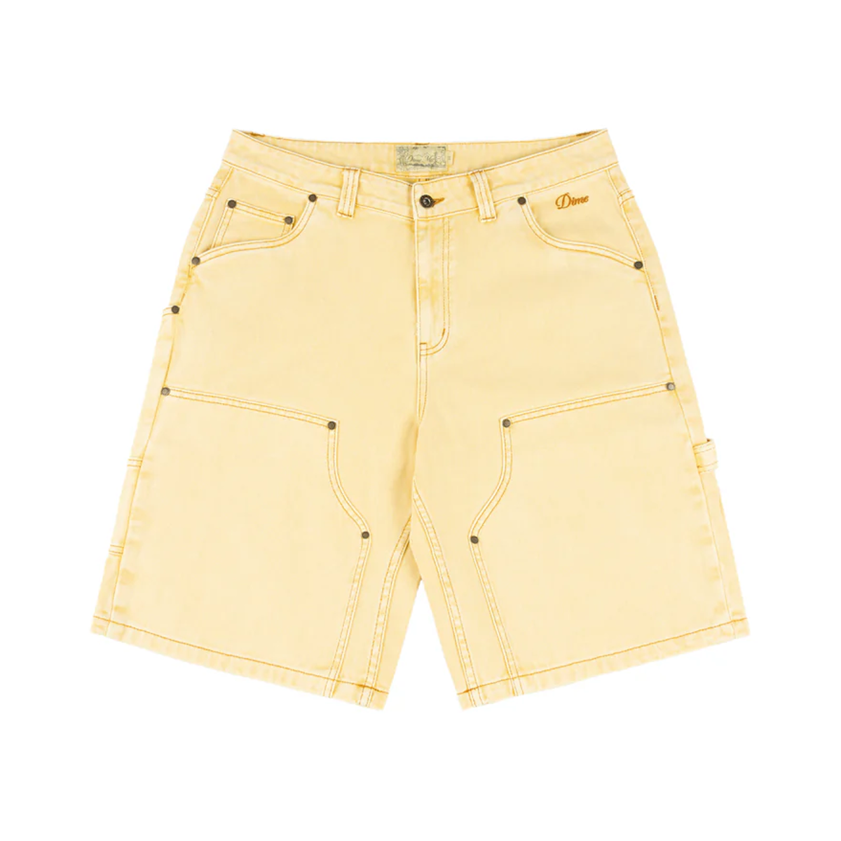 Dime Carpenter Denim Shorts - Lemon