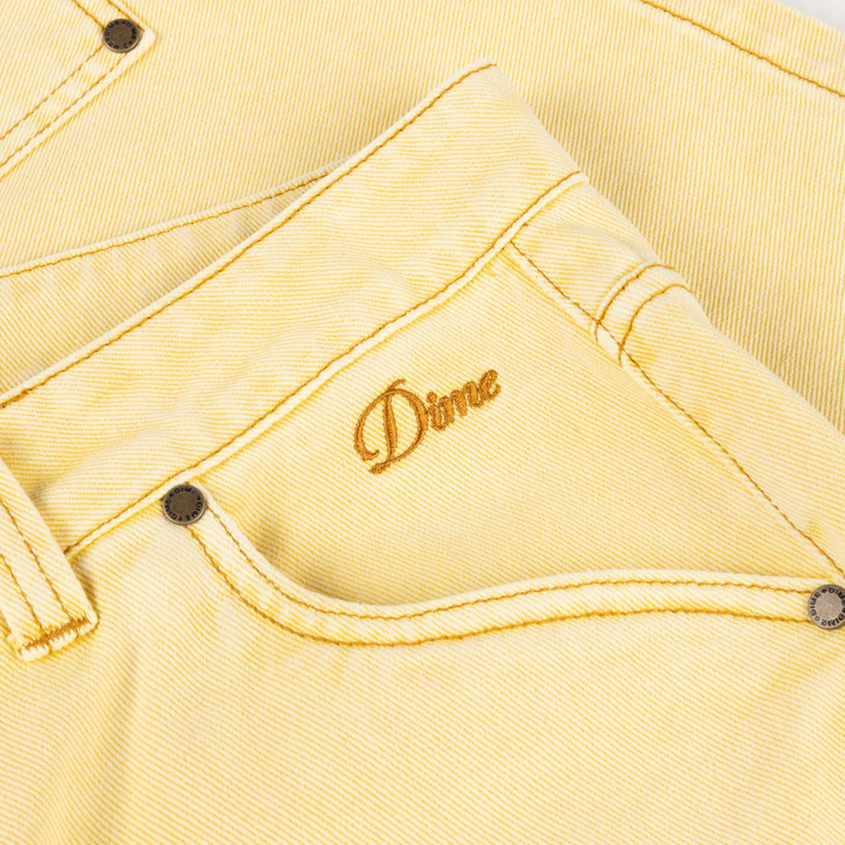 Dime Carpenter Denim Shorts - Lemon