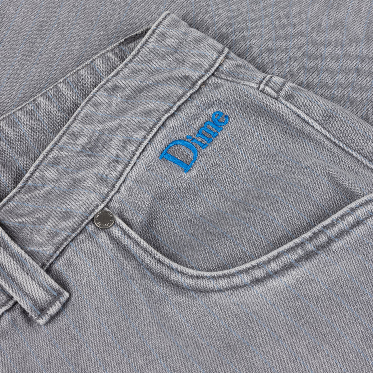 Dime Classic Baggy Denim Pants - Sandblasted Gray Striped