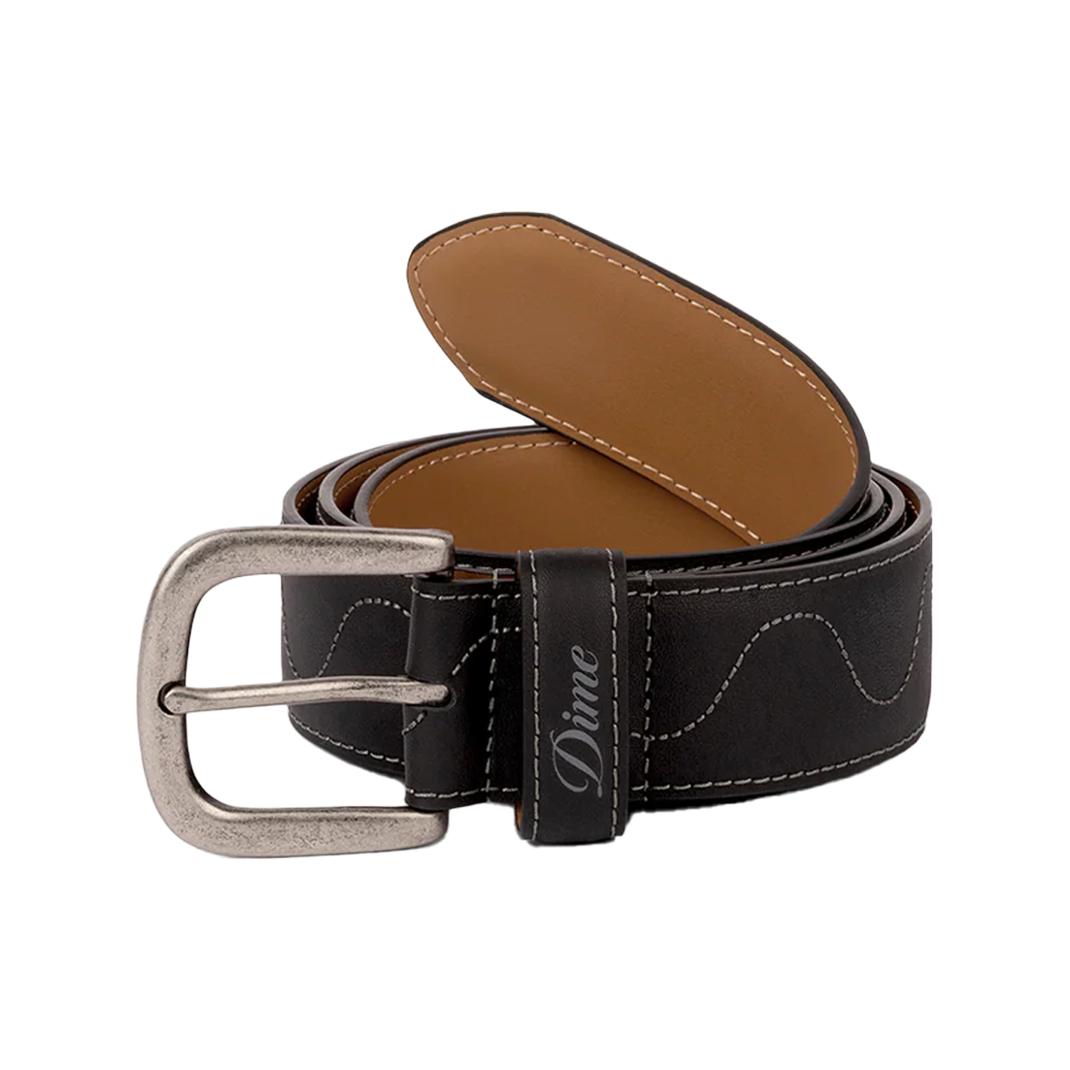 Dime Desert Leather Belt - Black