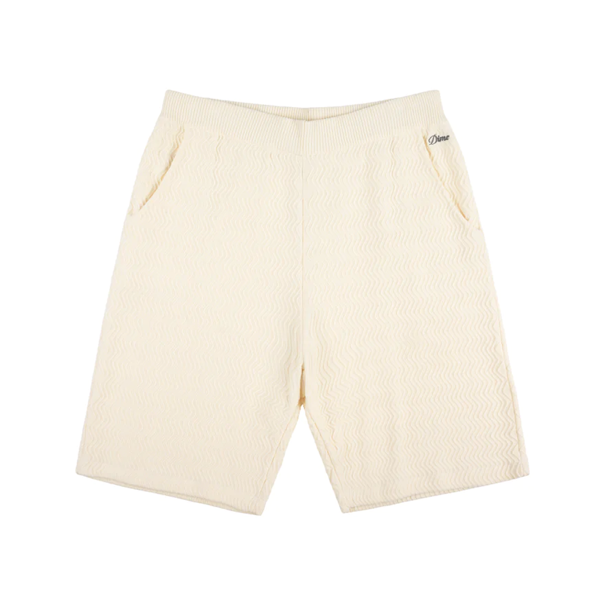 Dime Wave Cable Knit Shorts - Cream