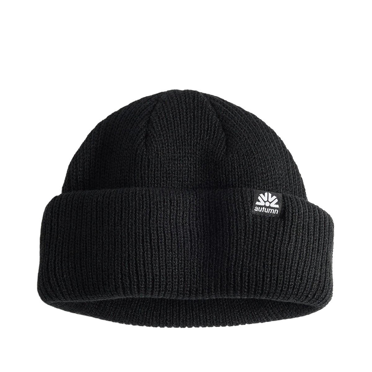 Autumn Double Roll Beanie - Black