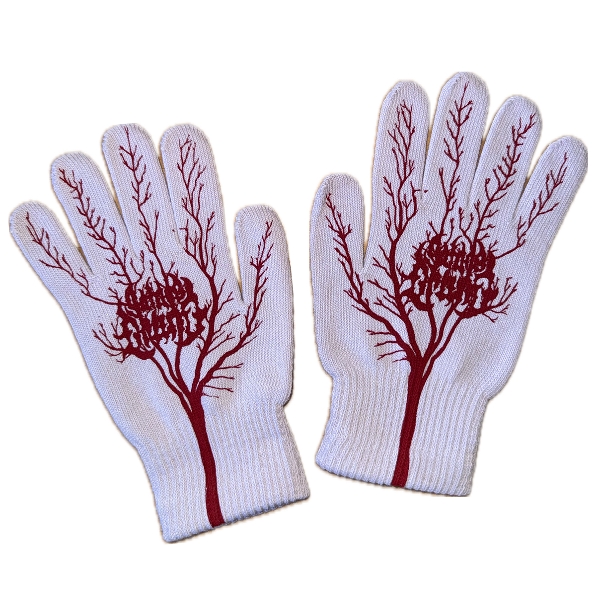 Satan's Drano Vein Gloves - White / Red