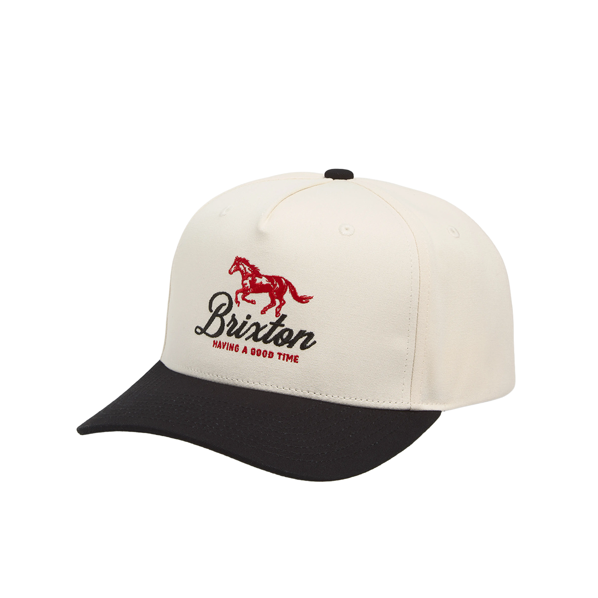 Brixton Good Times Organic Cotton Snapback Hat - Black / Whitecap