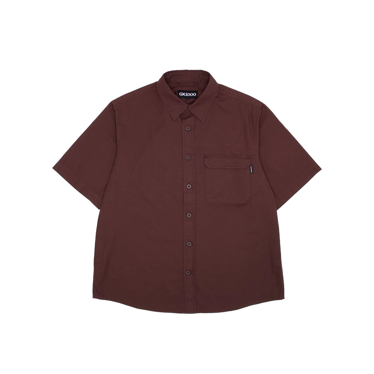 GX1000 Big Pocket Short Sleeve Button Down Shirt - Brown