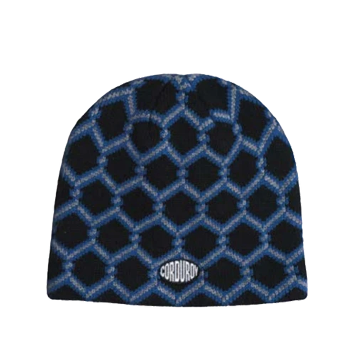 Corduroy Keep Out Skully Beanie - Black