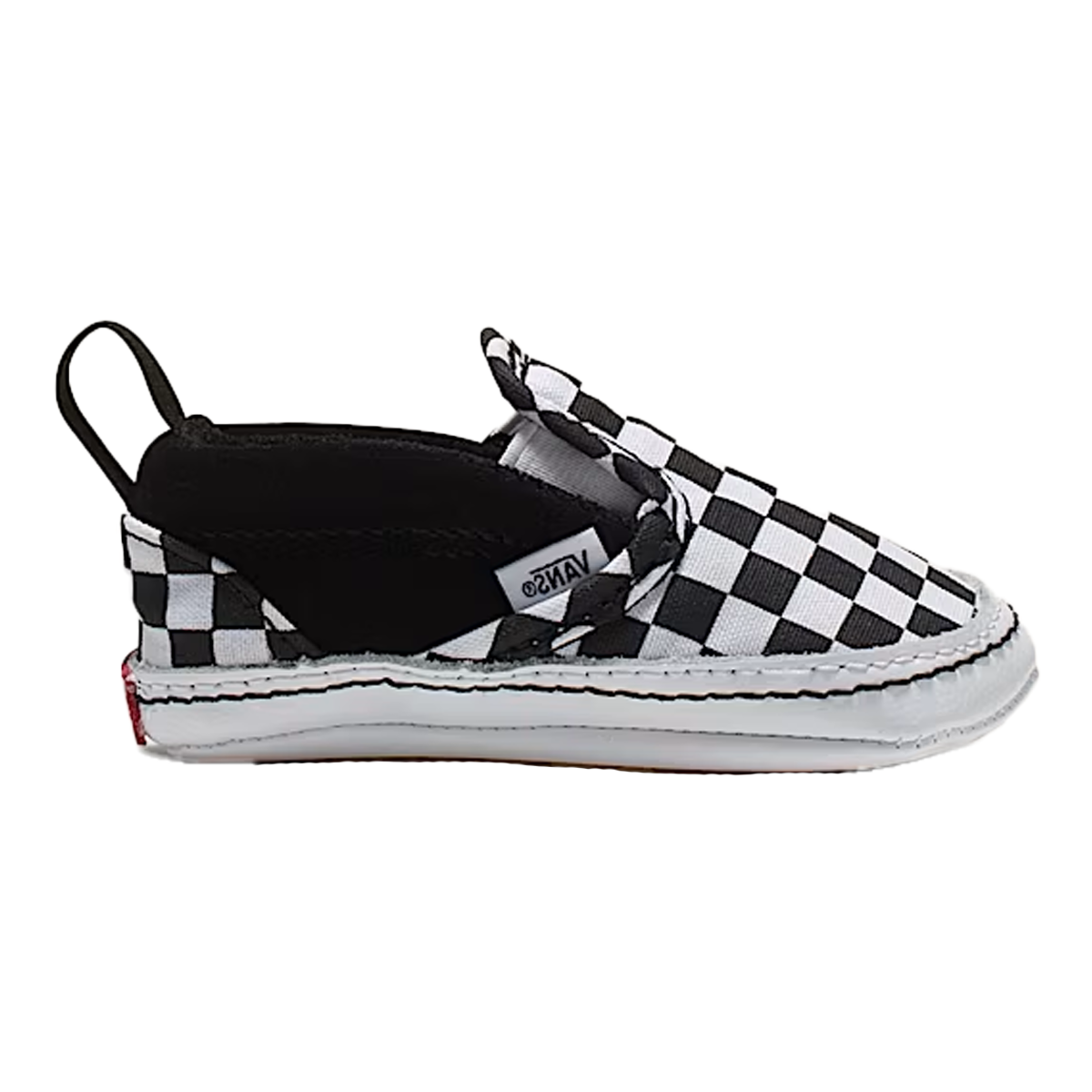 Vans Slip-On V Crib Shoes - Checkerboard Black / True White