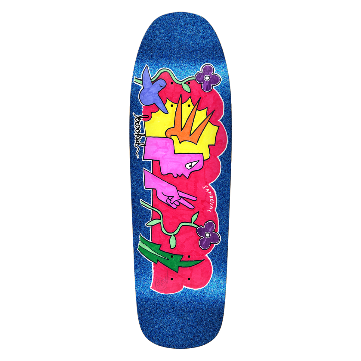 Krooked Sandoval Peace Sign Skate Deck - 9.81