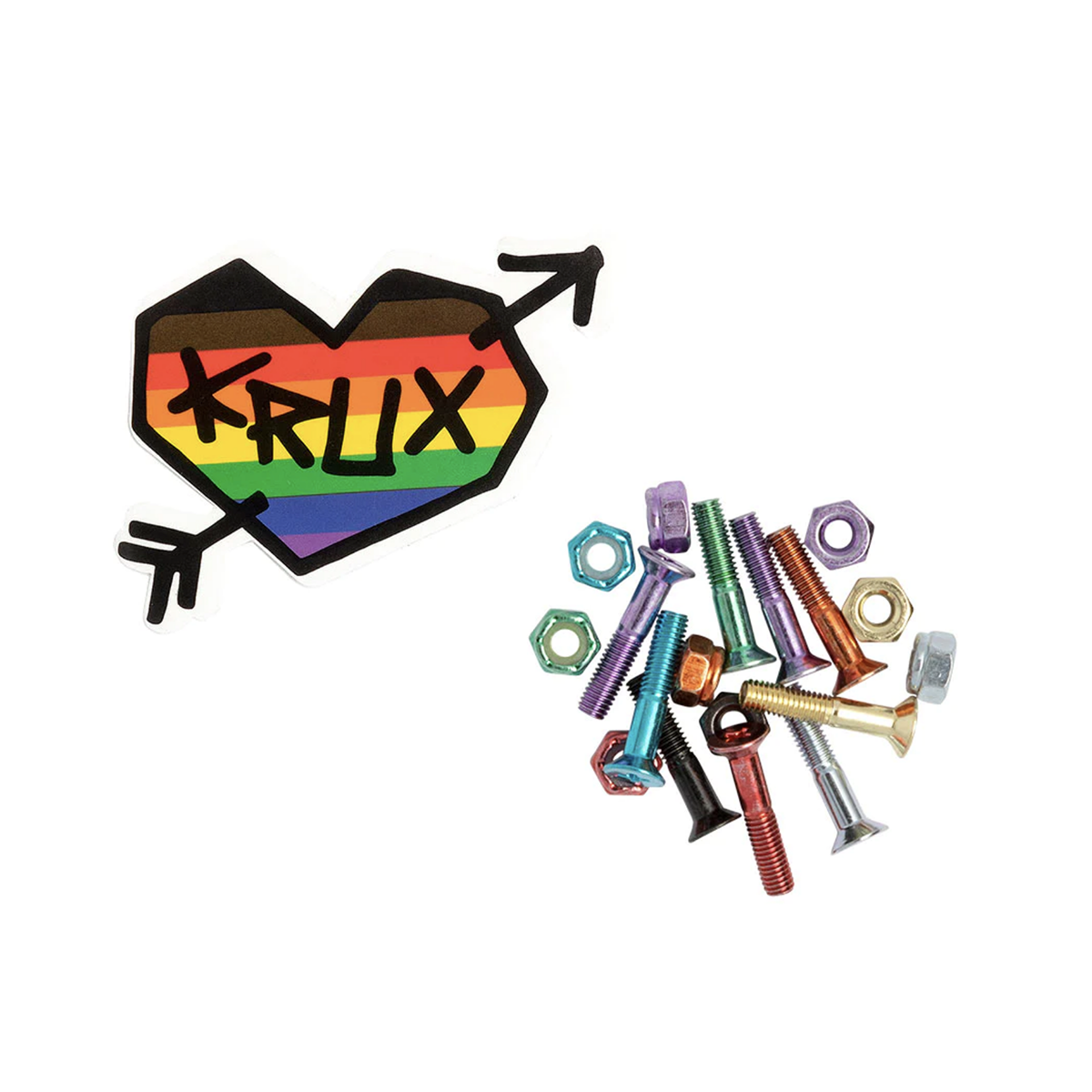 Krux 1in Phillips Rainbow Krome Skate Hardware