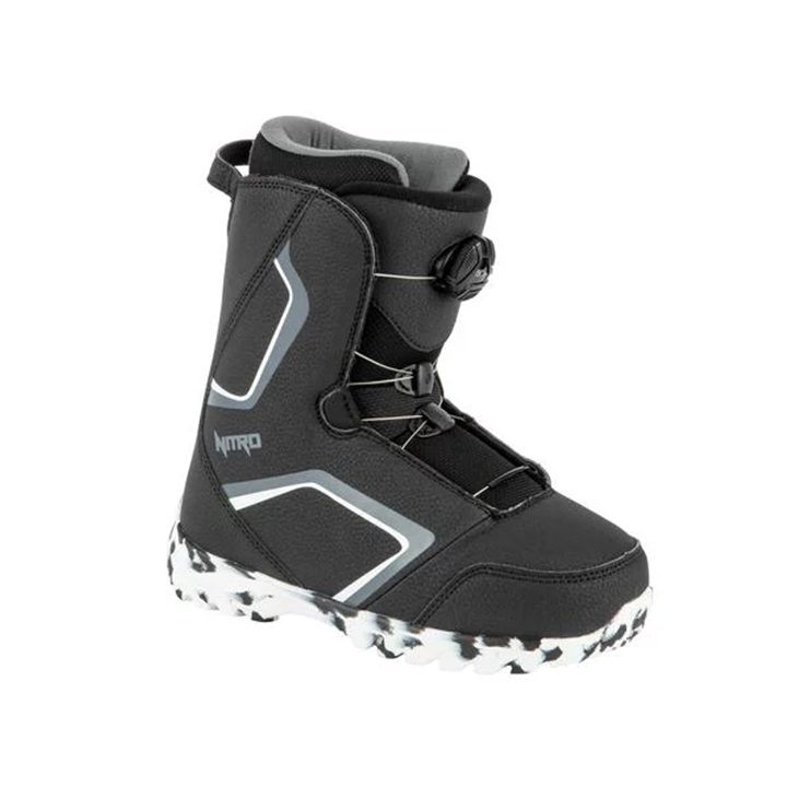 Nitro Youth Droid BOA Snowboard Boots - Black / White / Charcoal