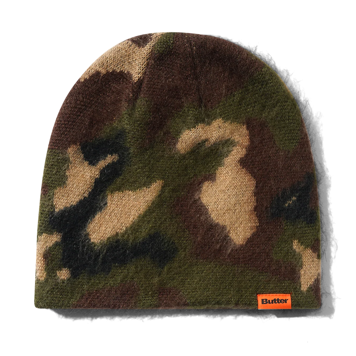 Butter Mohair Skully Beanie - Woodland Camo