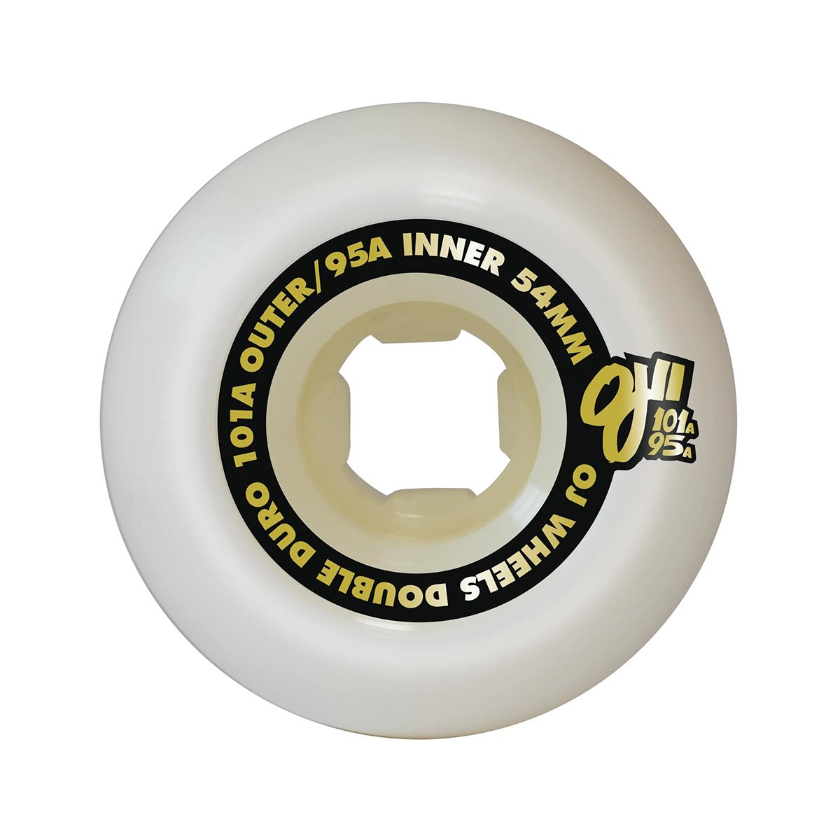 OJ Double Duro White Chubbies 101a/95a Skate Wheels - 54mm