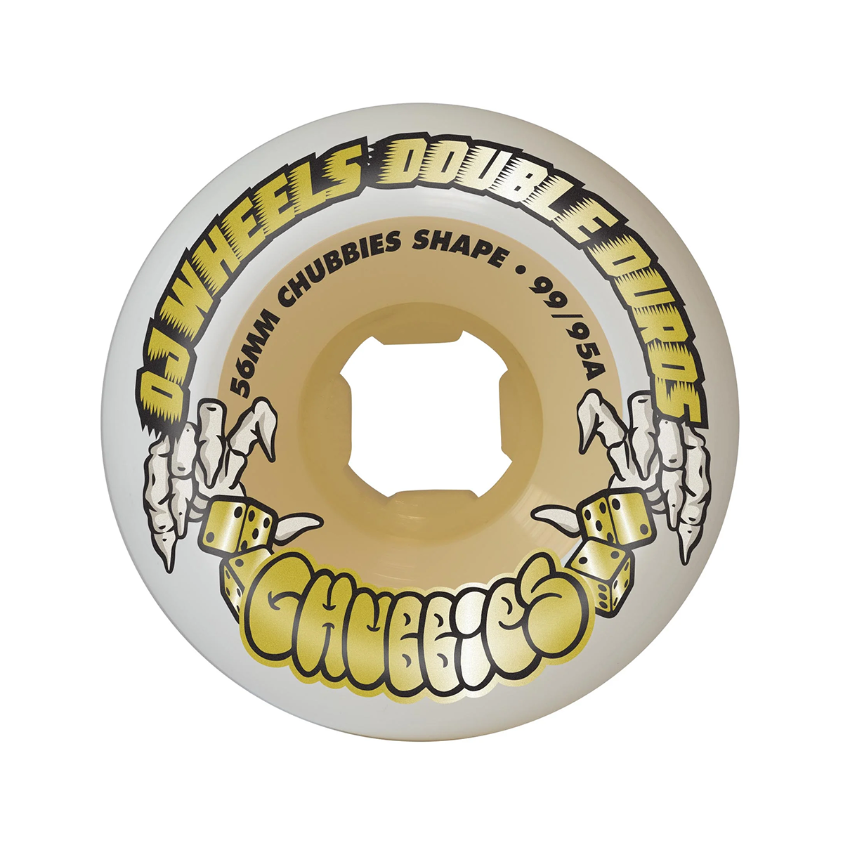 OJ Double Duro White Gum Chubbies 99a/95a Skate Wheels - 56mm
