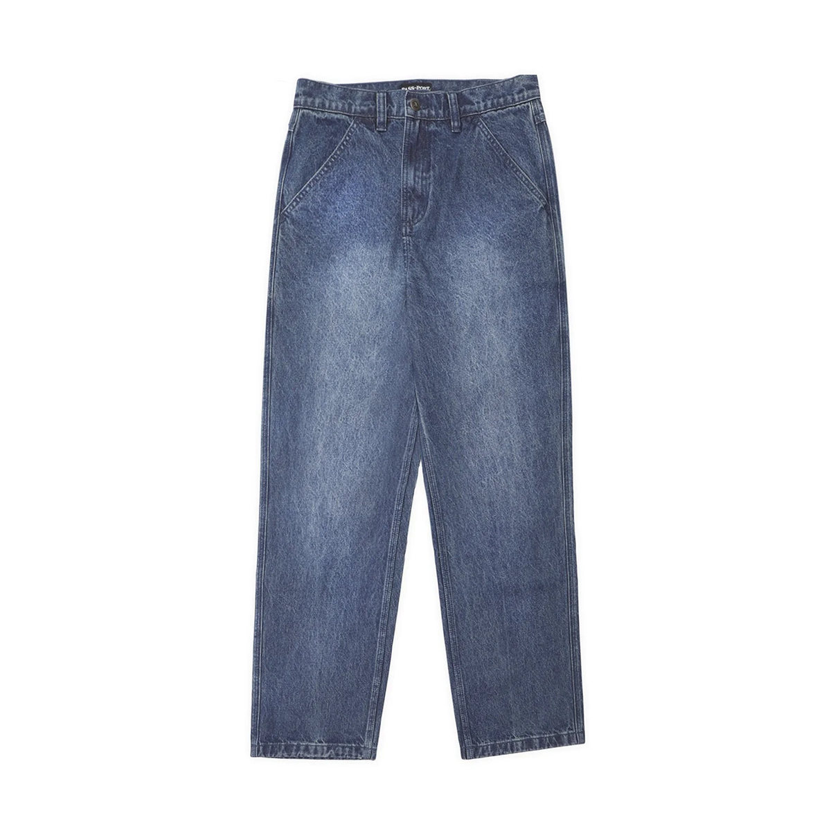 Passport Recycled Cotton Workers Club Straight Jeans - Washed Dark Indigo