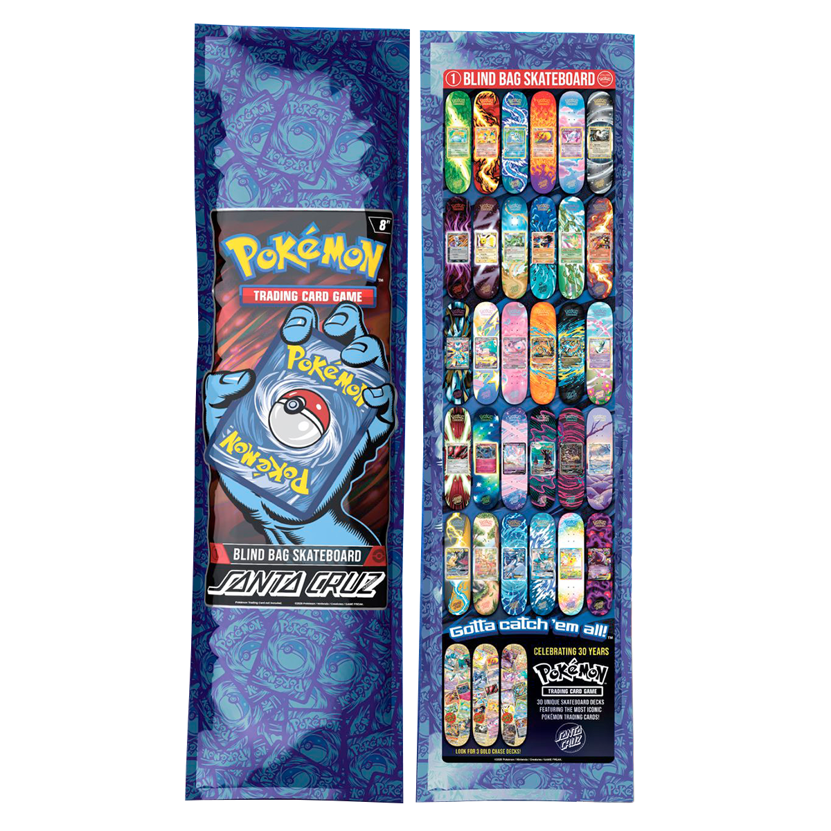 Santa Cruz Pokemon TCG Blind Bag Skate Deck - 8.0