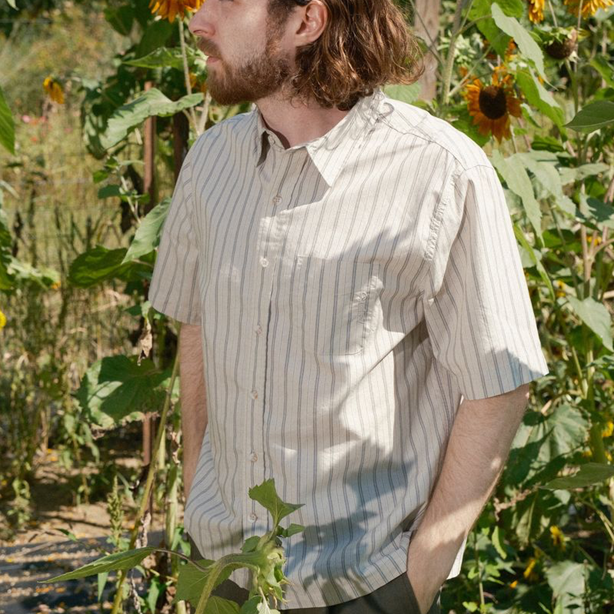 Quasi Kalvin Short Sleeve Button Up Shirt - Tan