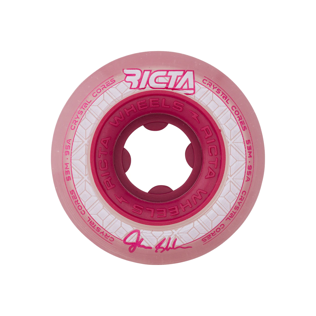 Ricta Shanahan Crystal Cores Skate Wheels 95A Clear Metallic Red - 53mm