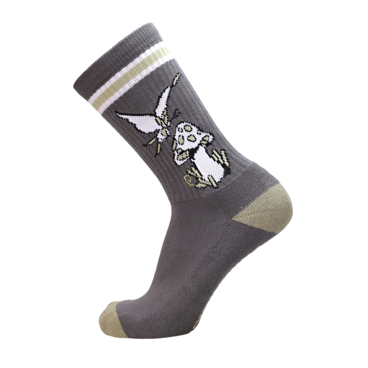 Psockadelic Shroom Fly Socks - Grey