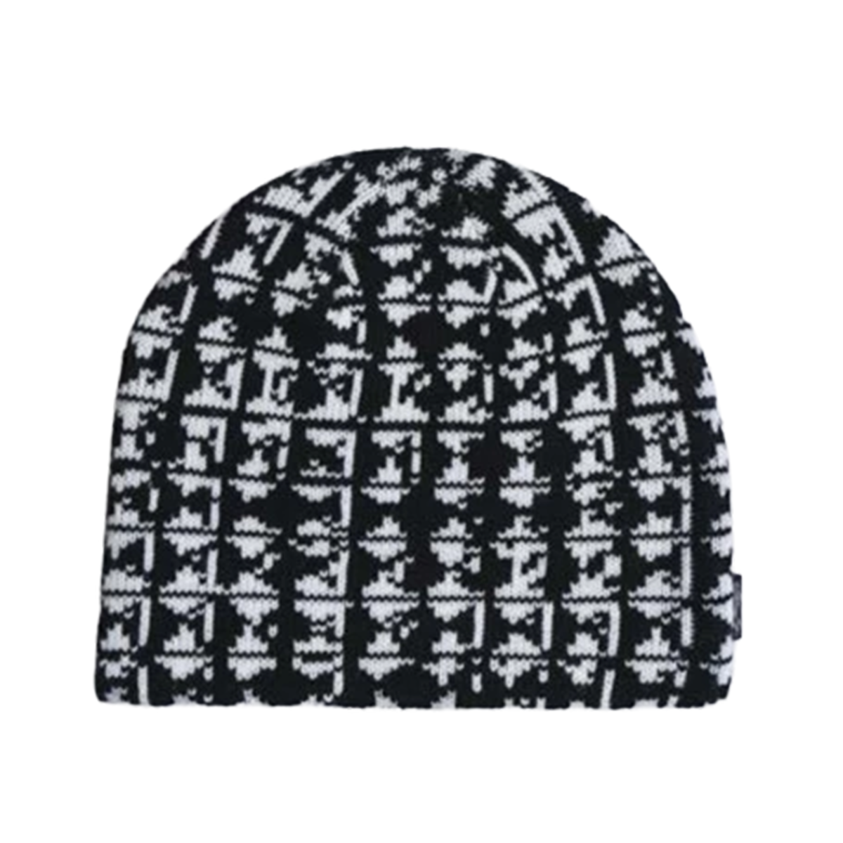 Corduroy Studs Skully Beanie - Black
