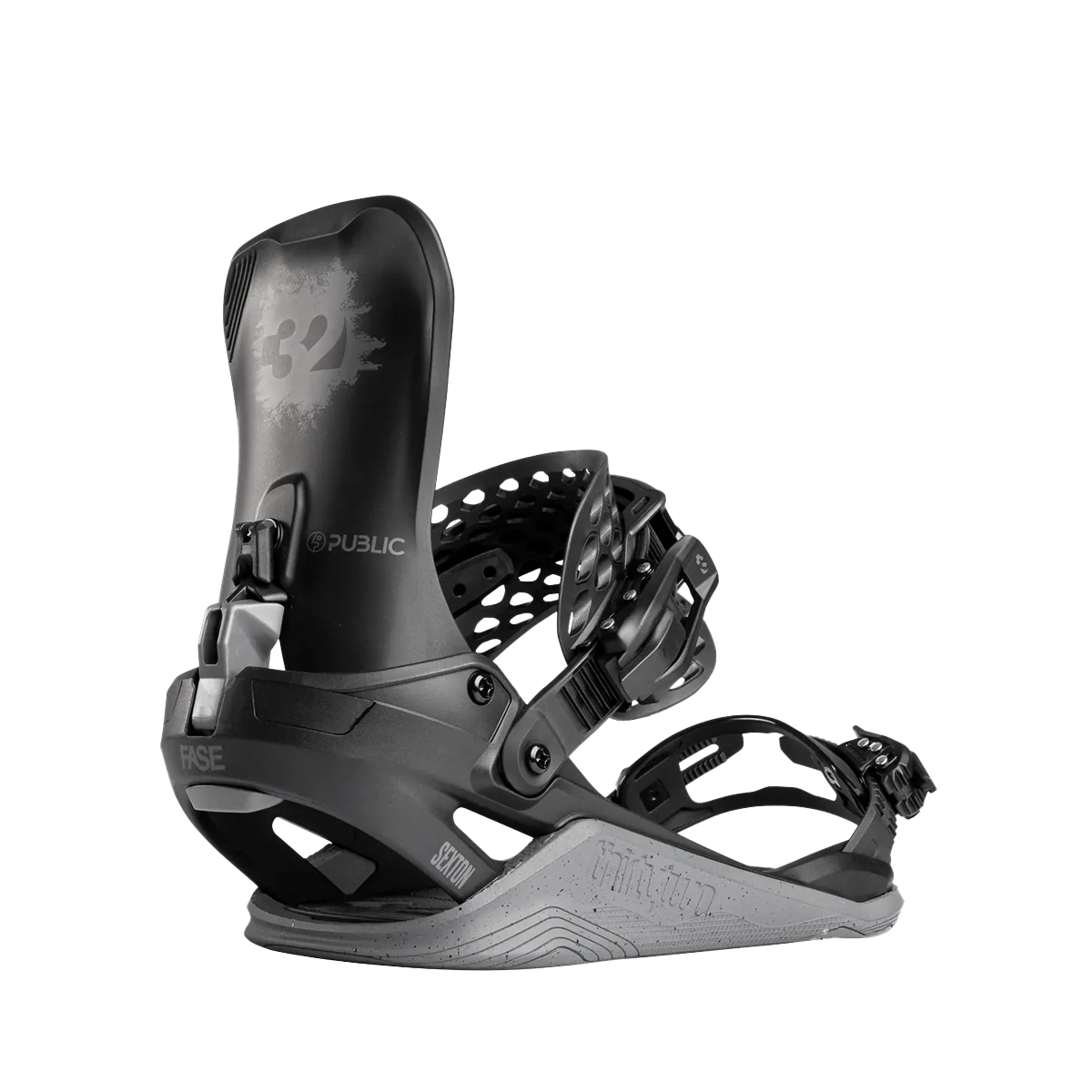 ThirtyTwo 2027 Basin Public FASE Snowboard Bindings - Public Black / Gray