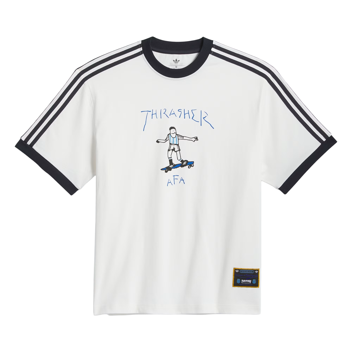 Adidas Thrasher x Argentina Gonz Ringer T-Shirt - Core White
