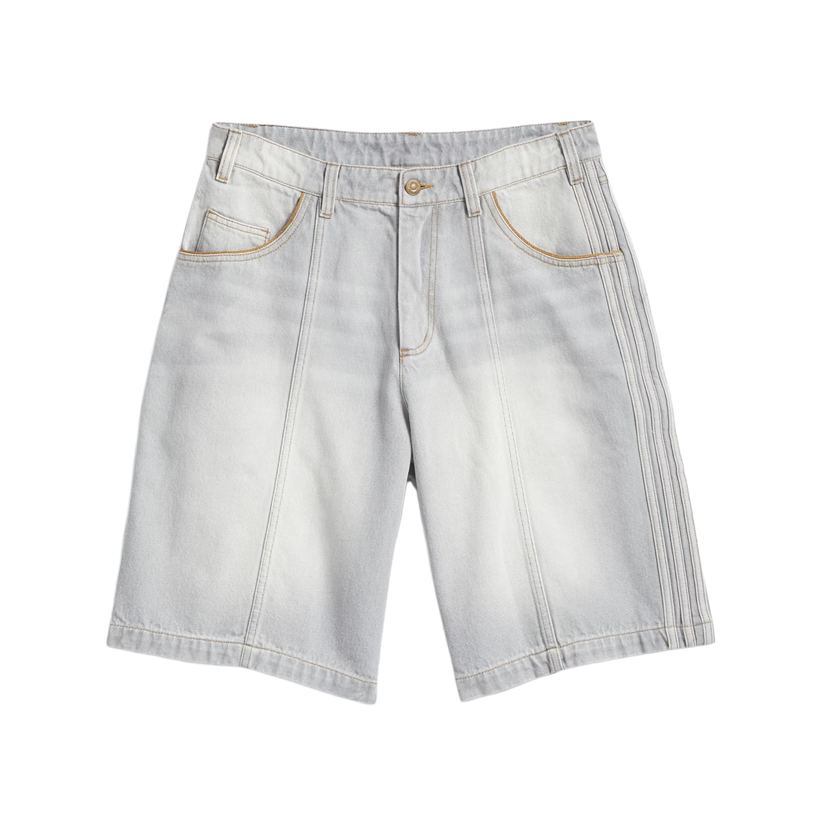 Adidas X Tyshawn Washed Denim Shorts - Grey Two