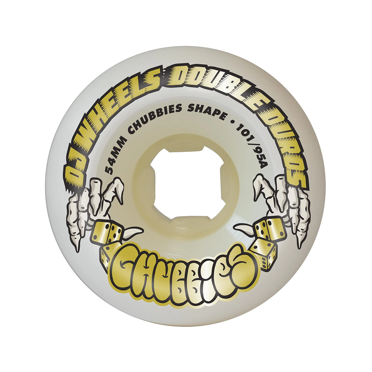 OJ Double Duro White Chubbies 101a/95a Skate Wheels - 54mm