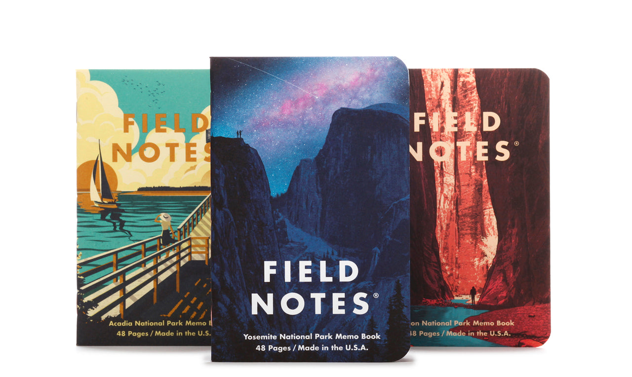 Field Notes National Parks Series A: Yosemite, Acadia, Zion Notebooks