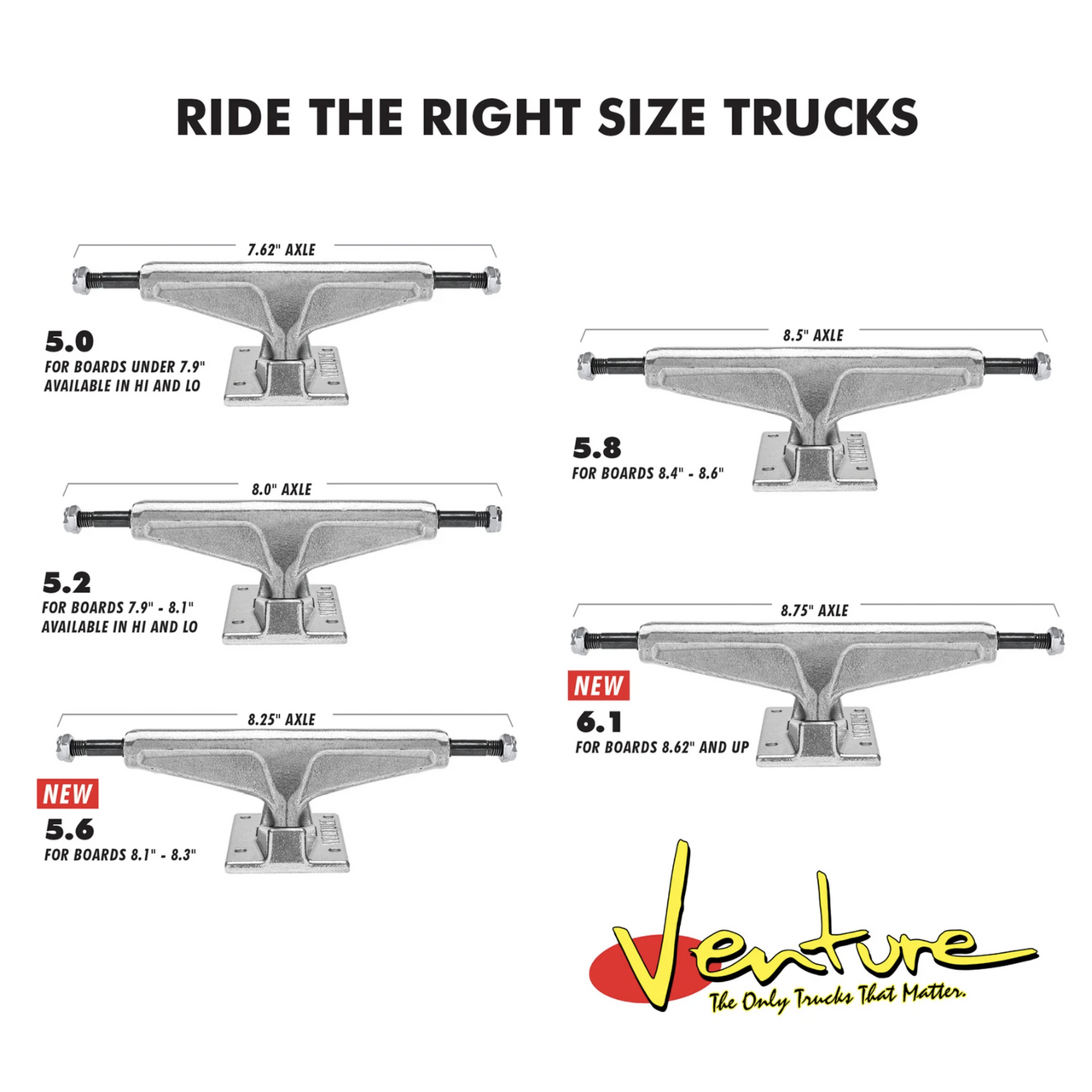 Venture V-Hollows Skate Trucks - Polished